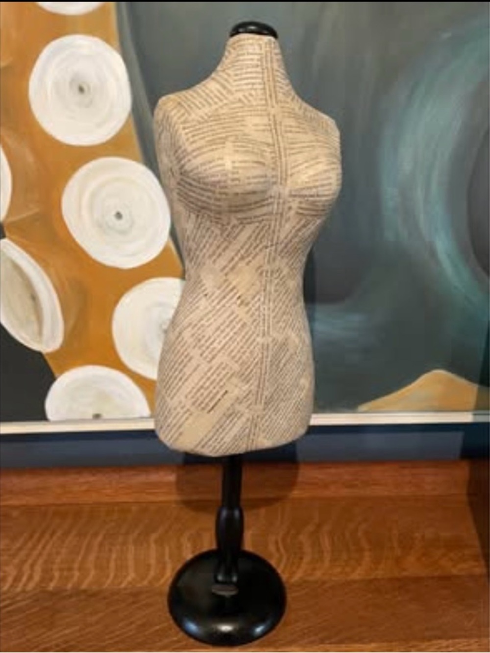 Paper Mache & Wood Mini Dress Form Shop Display